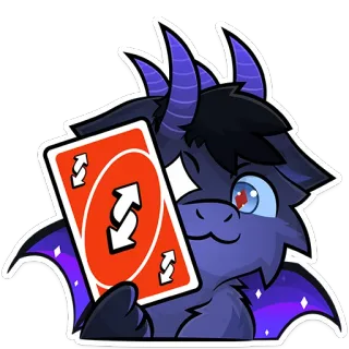 🀄️ 57037dd8 Uno, Kartenspiel, Drache, Furry, Umkehrkarte, Spiel telegram sticker
