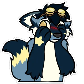 🫠 5b3b444a Furry, Fuchs, Süß, Fröhlich, Brille, Cartoon telegram sticker