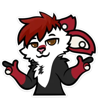 👈 7ffbda13 Furry, Tier, Cartoon, Rot, Weiß telegram sticker