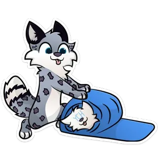 🌯 9333524a Fellwesen, Tier, Cartoon, süß, Schneeleopard telegram sticker