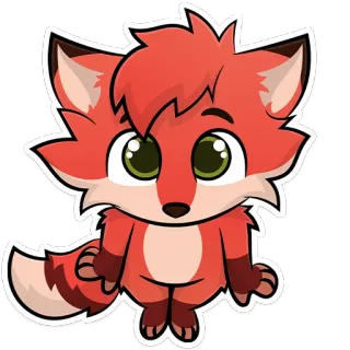 🥰 94e6f0fc fuchs, niedlich, tier, cartoon, fell telegram sticker