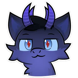 😘 a6f1c13c Katze, Dämon, Hörner, Fell, Cartoon, Tier telegram sticker