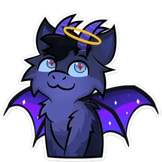 😇 b7864b7f Cartoon, Furry, Flügel, Halo, Tier, Dämon telegram sticker