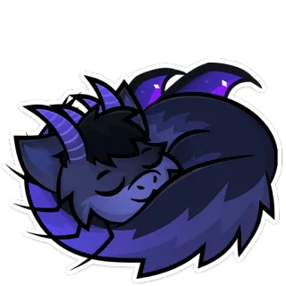 💤 d2b1de54 Drache, schlafend, süß, Tier, Cartoon telegram sticker