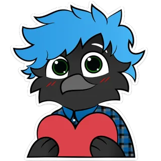 ❤️ d48b7068 vogel, herz, süß, kawaii, liebe telegram sticker