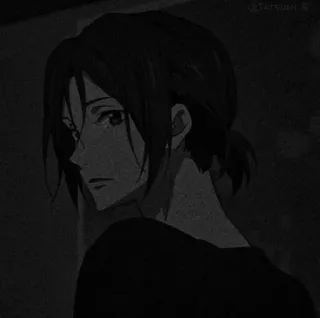 📎 03cd64db Anime, Manga, Charakter, Dunkel, Monochrom, Animation telegram sticker