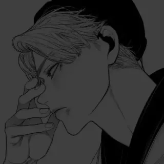 📎 bae018e9 Anime, Manga, Traurig, Deprimiert, Emotionen, Illustration, Zeichnung, Monochrom telegram sticker