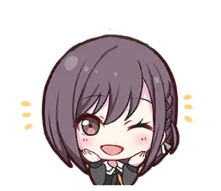 🌟 1771d4f7 动漫, 女孩, 可爱, 眨眼, 卡哇伊, Q版, 贴纸 telegram sticker