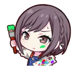 🌟 ee001f74 动漫, 艺术家, 画家, 可爱, Q版 telegram sticker