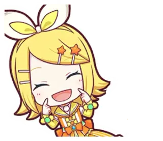 🌟 f7cc6d3a Kagamine Rin 动漫, Q版, Vocaloid, 镜音铃, 可爱 telegram sticker