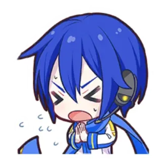 🎤 0e29d809 Kaito 애니메이션, 보컬로이드, 카이토, 치비, 캐릭터 telegram sticker