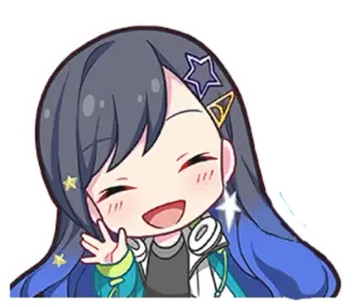 🎤 691b6ea7 애니메이션, 여자, 귀여운, 치비, 카와이, 헤드폰 telegram sticker