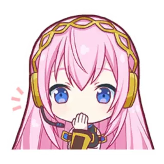 🎤 ad51a26e Megurine Luka 애니메이션, 보컬로이드, 귀여운, SD캐릭터, 핑크머리 telegram sticker