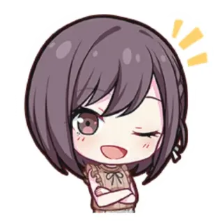 🎤 efc74f6b 애니메이션, 귀여운, 만화, 여성, 윙크 telegram sticker