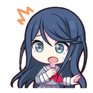 🎤 fa026520 애니메이션, 치비, 여고생, 걱정, 귀여운 telegram sticker