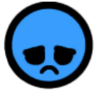 ☹️ 3e3447a6 悲しい, 絵文字, 不機嫌, 青, 感情, 気分, 表情 telegram sticker