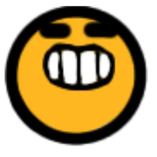 😁 fe093774 絵文字, 表情, ミーム, ニヤリ, 黄色, 顔 telegram sticker