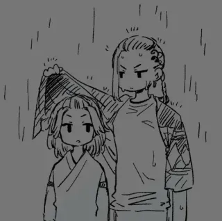 ✖️ 10a35d36 anime, lluvia, manga, personajes telegram sticker