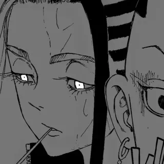 ✖️ d6515f84 Anime, Manga, Personajes, Monocromo, Retrato telegram sticker