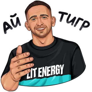 🐯 76ab1106 Ай тигр homme, dessin animé, autocollant, russe, pleine énergie whatsapp sticker