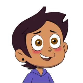 😳 4cfe2145 Luz Noceda The Owl House dibujos animados, animado, sonrojado, sonriendo, feliz whatsapp sticker