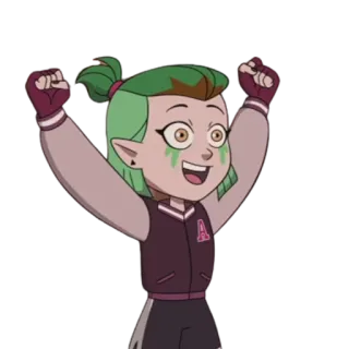 😄 88a779f9 Amity Blight The Owl House dibujos animados, animado, celebración, personaje, emocionado whatsapp sticker