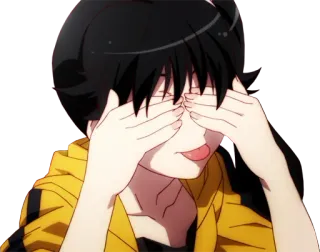 🙈 e1ec5ec8 アニメ, 目, 顔, 面白い, 漫画 whatsapp sticker