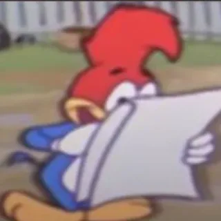 📓 639c0887 Woody Woodpecker Cartoon, Woody Woodpecker, Vogel, Lesen telegram sticker