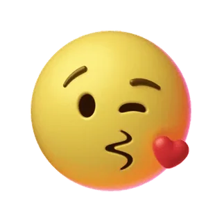 😘 59dc2545 Emoji, Bacio, Cuore, Amore, Affetto, Occhiolino telegram sticker