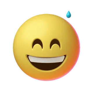 😅 66e7bf3a Emoji, Smiley, Goccia di sudore, Nervoso, Ansioso, Felice, Cartone animato telegram sticker