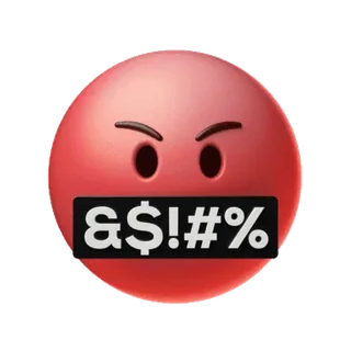 🤬 743a63fb &!$!#% emoji, censurato, arrabbiato, contrariato, volgare, offensivo, simbolo telegram sticker
