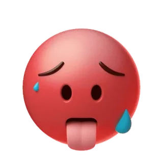🥵 aa003fc3 emoji, caldo, sudato, faccia, espressione telegram sticker