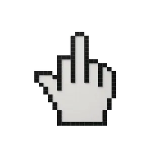 🖕 ee4646fa dito medio, gesto offensivo, pixelato, cursore, mano telegram sticker