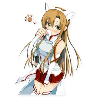 ☺️ 4eda9fc6 Asuna Yuuki Sword Art Online anime, manga, kat, kawaii, meisje telegram sticker