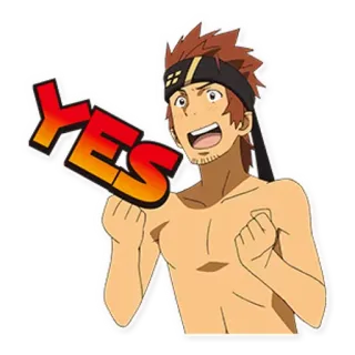 👍 686c7ec1 YES Anime, Blij, Enthousiast, Vieren, Triomfantelijk, Ja telegram sticker