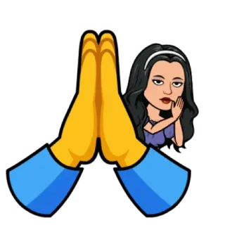 🙏 4b1d5999 Bitmoji, oración, orar, manos rezando, manos juntas, Emoji, dibujos animados telegram sticker