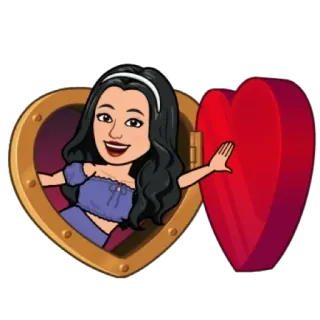 😗 948ea682 Bitmoji, Caricatura, Corazón, Amor, Personaje, Arte digital, Sticker telegram sticker