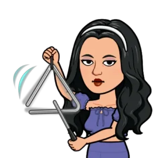 🔔 d9e1238b triángulo, música, Bitmoji, instrumento musical, jugando telegram sticker