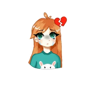 😭 11ee22e0 悲しい, 泣く, 失恋, アニメ, 女の子, 涙 telegram sticker