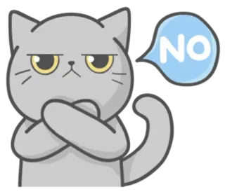 🥺 10e9fe2f NO кот, нет, животное, мем, отказ, стикер, котик, неодобрение telegram sticker