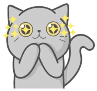 😏 b6c140e9 кот, животное, милый, блестящий, выпрашивающий, умоляющий, глаза, мультфильм telegram sticker