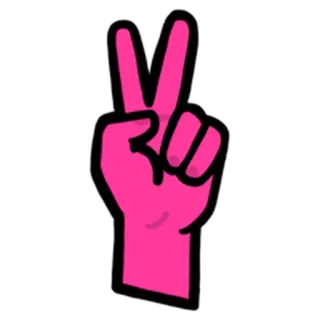 ✌ 688efbbe pokój, znak pokoju, gest ręki, różowy, zwycięstwo telegram sticker