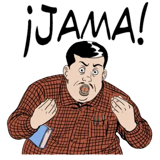 😋 296e9ba4 ¡JAMA! seru, ekspresi, orang, kartun, ilustrasi whatsapp sticker