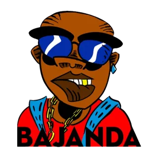 🤪 e921802c BAJANDA Kartun, Kacamata hitam, Kalung emas, Karakter, Botak, Potret whatsapp sticker