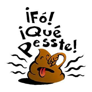 🤮 eb41135f ¡Fó! ¡Qué pesste! pup, menyinggung, spanyol, kartun whatsapp sticker