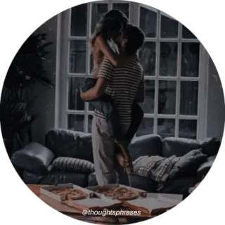 🧺 745986a3 @thoughtsphrases カップル, キス, ロマンス, 関係, 愛, ピザ telegram sticker