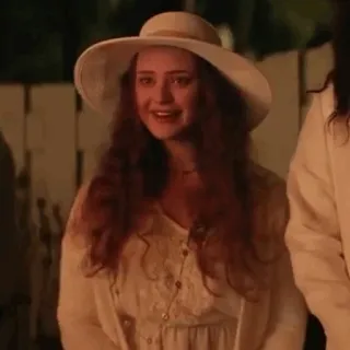 🦋 6665395b wanita, topi, potret, orang whatsapp sticker