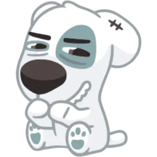 🙂 93875cf2 anjing, lucu, kartun, anak anjing, jahitan telegram sticker