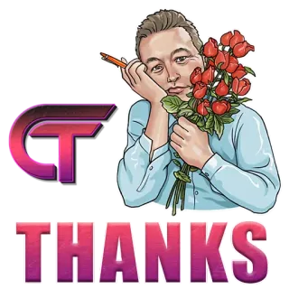 👌 3ce70eca Elon Musk THANKS elon musk, cảm ơn, hoa hồng, meme, người nổi tiếng, doanh nhân telegram sticker