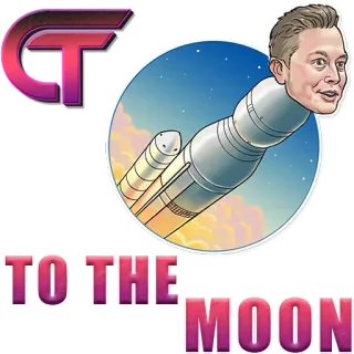 🚀 40895aa7 Elon Musk TO THE MOON tên lửa, vũ trụ, Elon Musk, meme, lên mặt trăng, công nghệ, tiền điện tử telegram sticker
